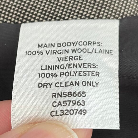 Classiques Entier Lined 100% Virgin Wool Check Print Pencil Skirt Grey+Tan Sz 8 - Picture 7 of 8